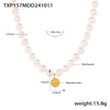 Women's Beaded Necklace Bracelet With 316L Stainless Steel Pendant In Baroque Style And Electroplating Treatment