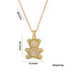 Women's Bear Love Smart Necklace In Titanium Steel With Animal Pattern Ochain Diamond Design And 591 Vacuum Electroplating In Furnace
