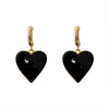 Women's Black Heart Geometric Alloy Pendant Earrings With Dripping Oil Finish Trendy High End Statement Jewelry