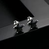 Women's Black Star Shaped Copper Earrings With Zircon Accents Electroplated Geometric Fashion Jewelry For Wholesale