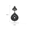 Women's Black Zircon Crystal Copper Geometric Earrings With Electroplated Finish Fashion Statement Jewelry