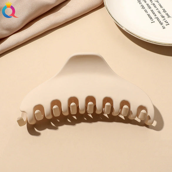Women's Blue Frosted Plastic Hair Claw Clip Handmade Shark Hairpin Versatile Hair Accessory
