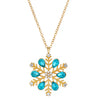 Women's Blue Zircon Snowflake Necklace With Geometric Alloy Pendant And Delicate Chain Jewelry