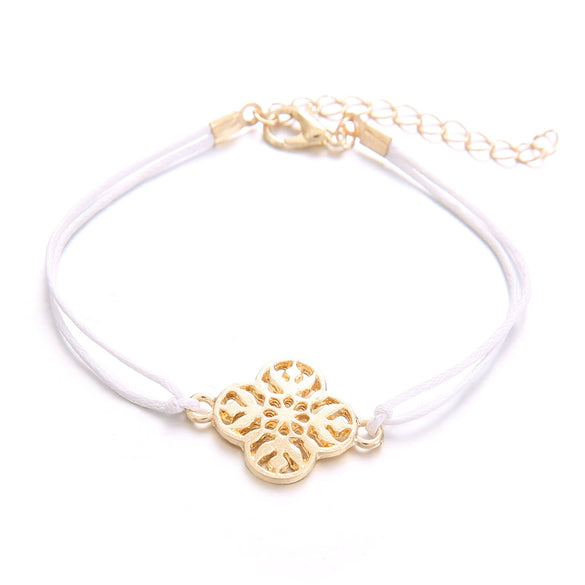 Women's Bohemian Geometric Alloy Beaded Chain Bracelet Set With Electroplated Finish And Artificial Gemstone Inlay Fashion Jewelry