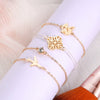 Women's Bohemian Geometric Alloy Beaded Chain Bracelet Set With Electroplated Finish And Artificial Gemstone Inlay Fashion Jewelry