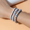 Women's Bohemian Handmade Pearl Geometric Multilayer Elastic Beaded Bracelet