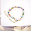 Women's Bohemian Retro Copper Bracelet With Geometric Evil Eye Zircon Detail Adjustable Electroplated Hand Jewelry