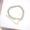 Women's Bohemian Retro Copper Bracelet With Geometric Evil Eye Zircon Detail Adjustable Electroplated Hand Jewelry