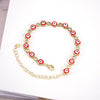 Women's Bohemian Retro Copper Bracelet With Geometric Evil Eye Zircon Detail Adjustable Electroplated Hand Jewelry