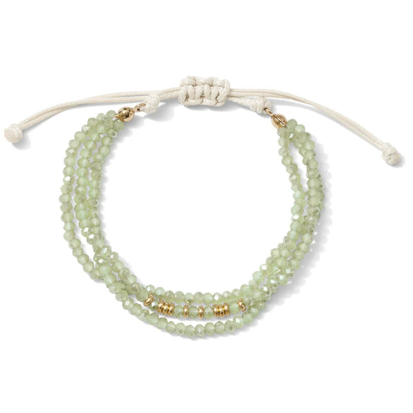 Women's Bohemian Simple Allmatch Handwoven Glass And Glaze Geometric Multilayered Crystal Cut Beaded Bracelet