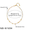Women's Bohemian Stainless Steel Beaded Necklace With Geometric Design And 18K Vacuum Plated Finish