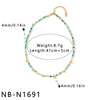 Women's Bohemian Stainless Steel Beaded Necklace With Geometric Design And 18K Vacuum Plated Finish