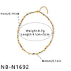 Women's Bohemian Stainless Steel Beaded Necklace With Geometric Design And 18K Vacuum Plated Finish