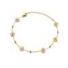 Women's Bohemian Style Colorful Flower Anklet Jewelry Stainless Steel And Resin