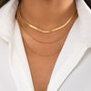 Women's Bohemian Style Electroplated Alloy Blade Chain Choker Necklace With Stacked Flat Chain Design