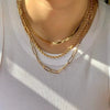 Women's Bohemian Style Electroplated Alloy Blade Chain Choker Necklace With Stacked Flat Chain Design