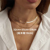 Women's Bohemian Style Electroplated Alloy Blade Chain Choker Necklace With Stacked Flat Chain Design