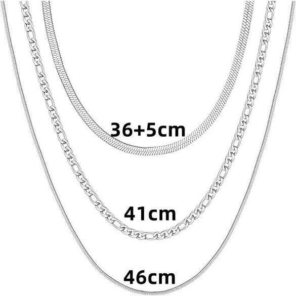 Women's Bohemian Style Electroplated Alloy Blade Chain Choker Necklace With Stacked Flat Chain Design
