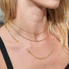 Women's Bohemian Style Electroplated Alloy Blade Chain Choker Necklace With Stacked Flat Chain Design