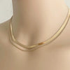Women's Bohemian Style Electroplated Alloy Blade Chain Choker Necklace With Stacked Flat Chain Design
