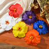 Women's Bohemian Style Fabric Hibiscus Flower Handmade Duckbill Clip Hairpin