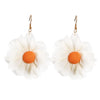 Women's Bohemian Style Flower Fabric Hand Knitted Earrings