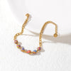 Women's Bohemian Style Geometric Stainless Steel Electroplated Beaded Bracelet