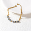 Women's Bohemian Style Geometric Stainless Steel Electroplated Beaded Bracelet