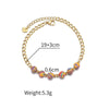Women's Bohemian Style Geometric Stainless Steel Electroplated Beaded Bracelet