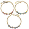 Women's Bohemian Style Geometric Stainless Steel Electroplated Beaded Bracelet
