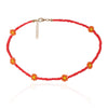 Women's Bohemian Style Handmade Daisy Flower Beaded Collarbone Necklace With Rice Beads And Ball Chain