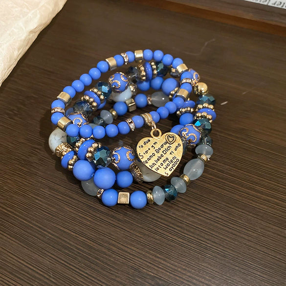 Women's Bohemian Style Handmade Multi Layer Rice Beads Geometric Bracelet Jewelry