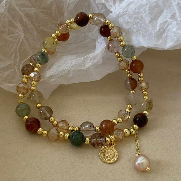 Women's Bohemian Style Handmade Multi Layer Rice Beads Geometric Bracelet Jewelry