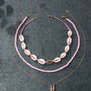 Women's Bohemian Style Shell Multilayer Clavicle Chain Necklace With Geometric Pendant Handmade
