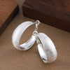 Women's Bold Geometric Frosted Metal Hoop Earrings With Gold Plated Finish Statement Fashion Jewelry