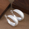 Women's Bold Geometric Frosted Metal Hoop Earrings With Gold Plated Finish Statement Fashion Jewelry