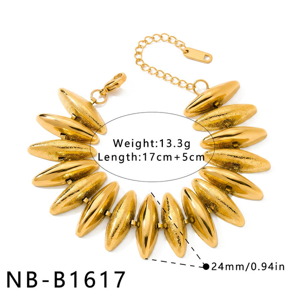 Women's Bold Geometric Stainless Steel Bracelet With Gold Vacuum Electroplated Finish Fashion Jewelry Wholesale