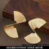 Women's Bold Irregular Fanshaped Geometric Metal Earrings With Genuine Gold Plating And Luxurious Statement Style