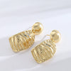 Women's Bold Irregular Geometric Square Wave Earrings Metal Statement Jewelry With Real Gold Plating And Copper Ear Posts Modern Luxury Style