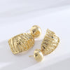 Women's Bold Irregular Geometric Square Wave Earrings Metal Statement Jewelry With Real Gold Plating And Copper Ear Posts Modern Luxury Style