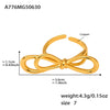 Women's Bowknot Open Ring Copper 18K Gold Plated French Style