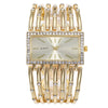 Women's Bracelet Quartz Watch Alloy Case Stainless Steel Clasp Imitation Leather Strap Rectangle Dial Leisure Style