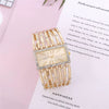 Women's Bracelet Quartz Watch Alloy Case Stainless Steel Clasp Imitation Leather Strap Rectangle Dial Leisure Style