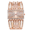 Women's Bracelet Quartz Watch Alloy Case Stainless Steel Clasp Imitation Leather Strap Rectangle Dial Leisure Style