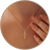 Women's Brass Cross Pendant Necklace With Regular Chain Trendy Clavicle Chain Electroplated Personality Style Jewelry