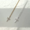 Women's Brass Cross Pendant Necklace With Regular Chain Trendy Clavicle Chain Electroplated Personality Style Jewelry
