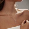 Women's Brass Cross Pendant Necklace With Regular Chain Trendy Clavicle Chain Electroplated Personality Style Jewelry