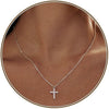 Women's Brass Cross Pendant Necklace With Regular Chain Trendy Clavicle Chain Electroplated Personality Style Jewelry