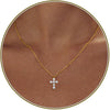 Women's Brass Cross Pendant Necklace With Regular Chain Trendy Clavicle Chain Electroplated Personality Style Jewelry