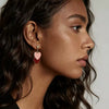 Women's Brass Heart Shaped Earrings With Electroplated Gold Finish And Green Color Blocking Simple Trendy Niche Style Pendant Earrings